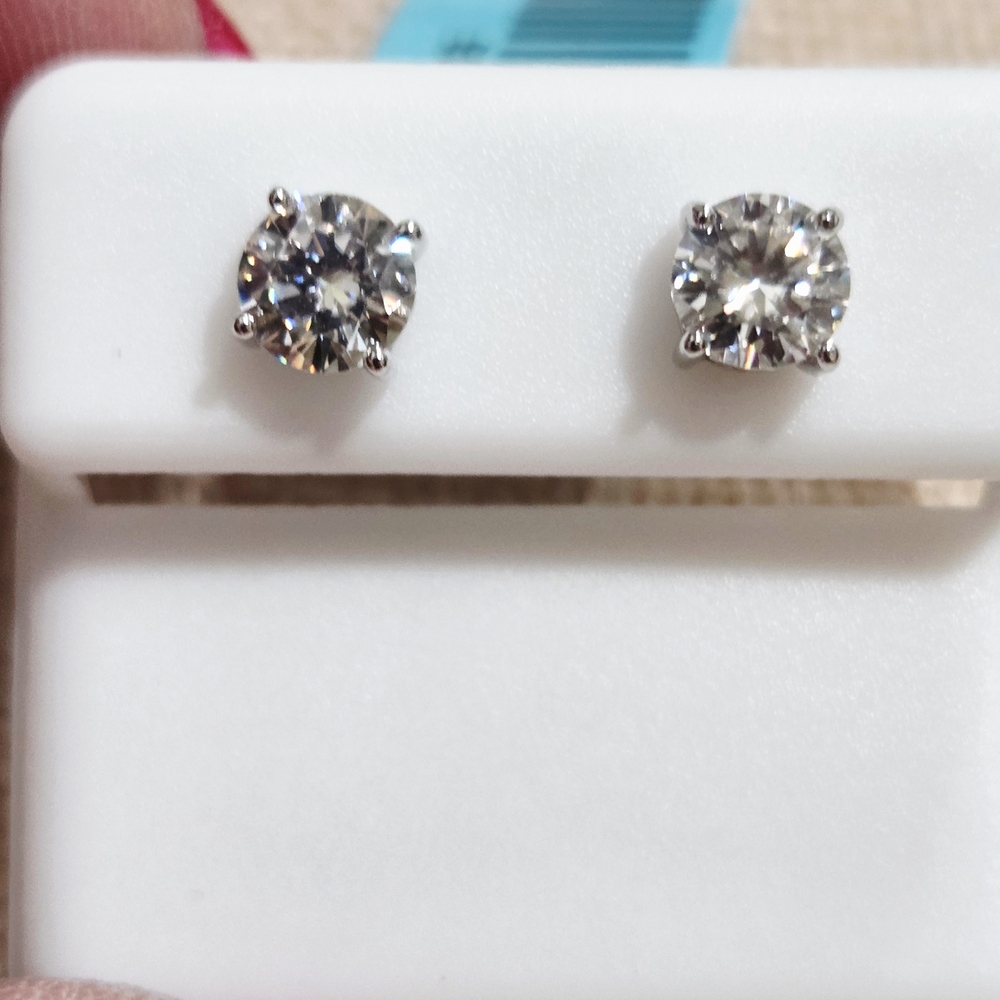 Elegant Silver Moissanite Stud Earrings